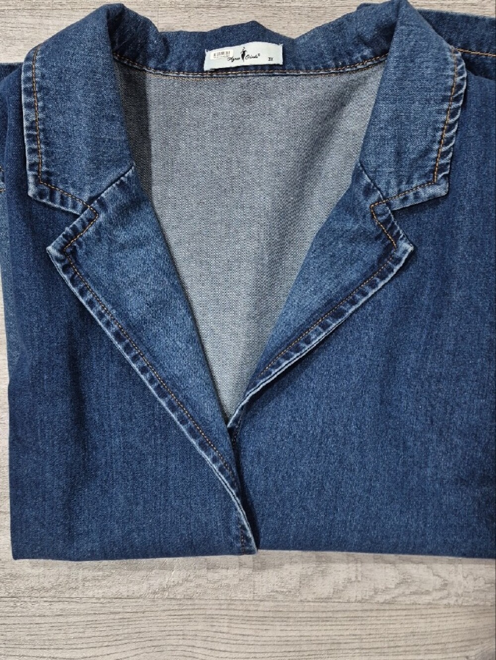 Agnes Orinda Women's Blue Denim Vest 3X - Picture 5 of 6
